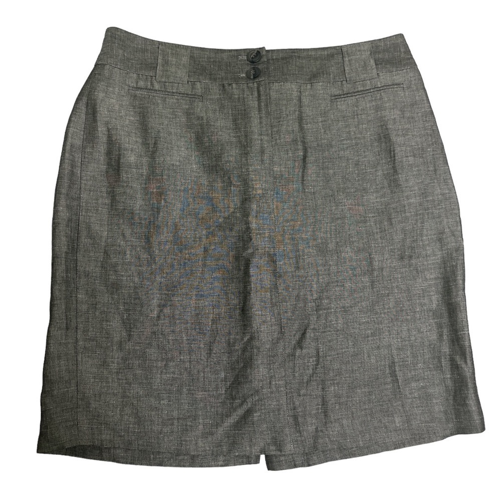 Ann Taylor Loft Gray Linen Blend Skirt Sz 6 Excellent‎ 20 inch length